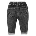 thumbnail image 2 of KIDSCOOL SPACE Toddler Little Kids Ripped Holes Elastic Waist Band Denim Jeans Pants, 2 of 6