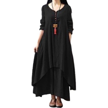 Sexy Dance Women Elegant Party Dress Autumn Long Sleeve Tunic V-Neck Kaftan Maxi Dress