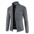 thumbnail image 4 of Cardigan à Col Montant pour Hommes, Pull à Fermeture Éclair, Veste en Tricot à Manches Longues, 4 of 5
