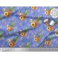 thumbnail image 3 of Soimoi Purple Georgette Viscose Fabric Triangle & Pine Fruits Printed Fabric 1 Yard 42 Inch Wide, 3 of 5