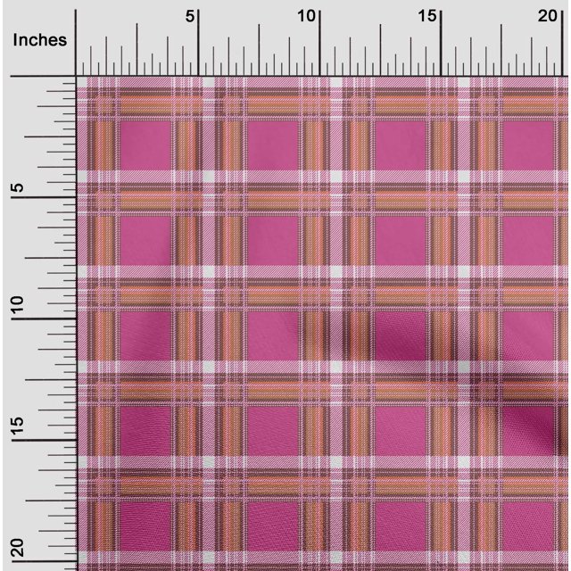 oneOone Polyester Lycra Fabric Tartan Check Print Fabric By The Yard 56 Inch Wide