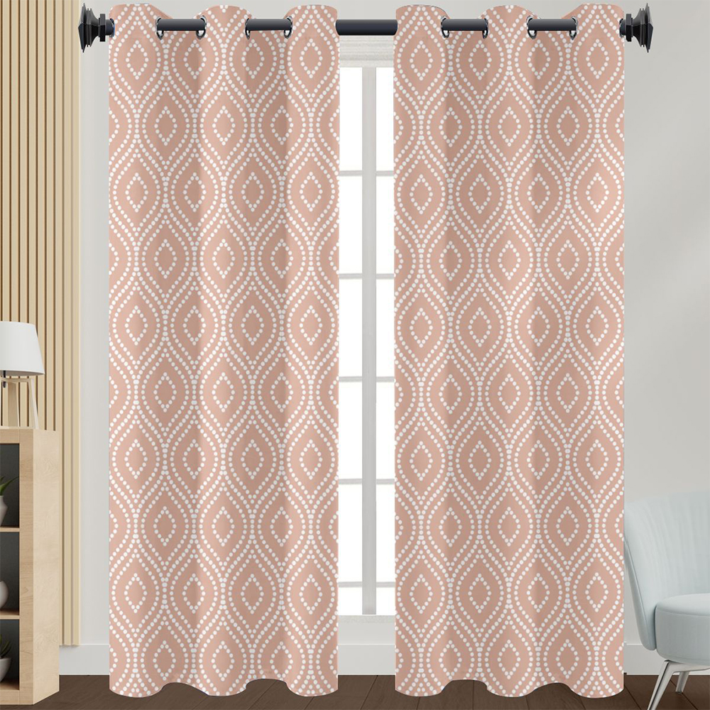 Innerwin Curtain Floral Window Drape Blackout Eyelet Top Panel Grommet Modern Home Decor Light Filtering Style 3 W:52"x H:63"