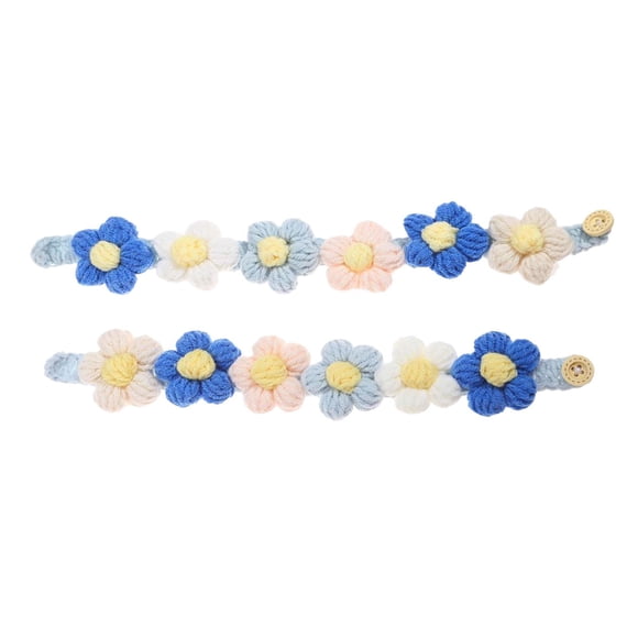 REK Cute Cat Collar Detachable Floral Aesthetic Cat Tie Collar Knitted Suitable For Indoor Cats Puppies And Puppies Flower Heart Pattern