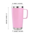 thumbnail image 2 of 20oz Insulated Stainless Steel Travel Mug With Handle Double Wall Vacuum Thermal Tumbler For Coffee Drinks, 2 of 4