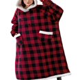 thumbnail image 1 of Hooded Loungewear with Pockets  Long Sleeve Wearable Blanket Hoodie, 1 of 3