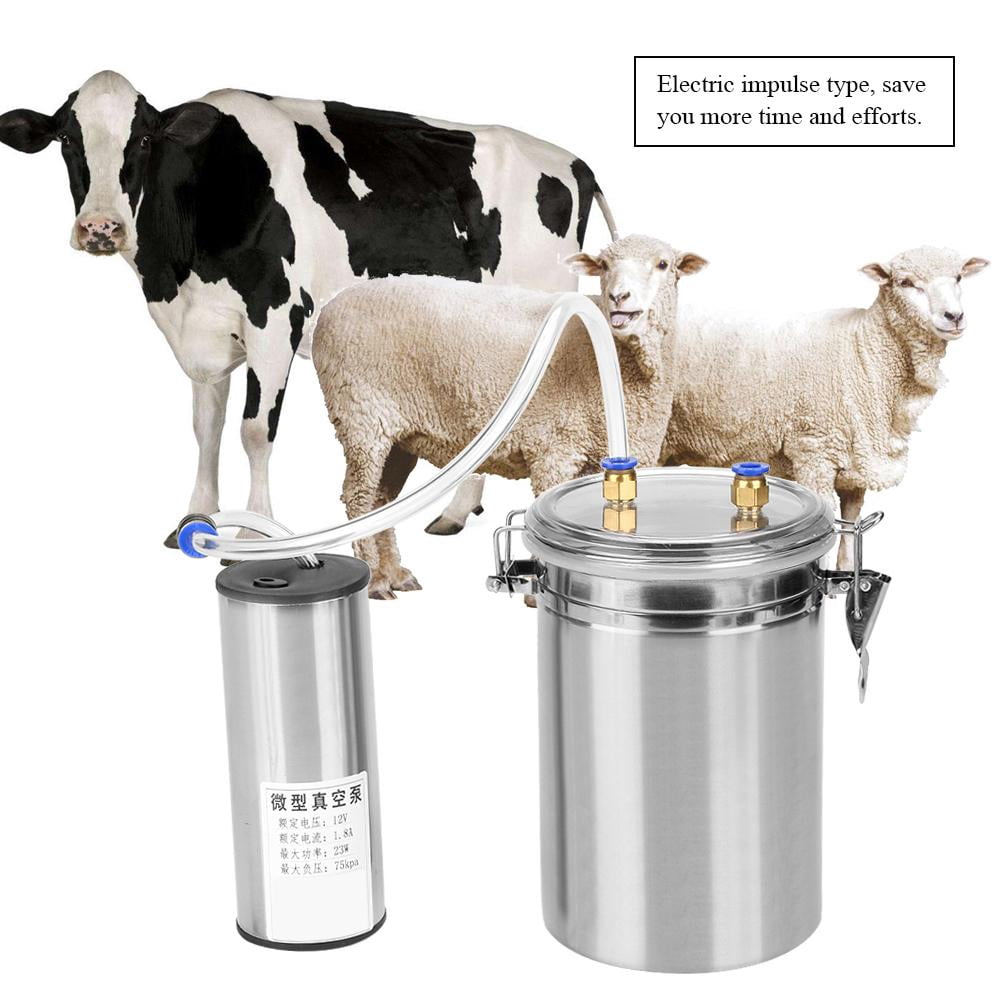 Domqga Milking Machine, Electric Milking Machine, 2L Electric Milking Machine Portable Stainless Steel Milker for Sheep Cows (110-240V)
