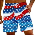 thumbnail image 1 of yoeyez Shorts for Men 7 Inch Inseam,Men's Casual Usa Flag Distressed Print Shorts Drawstring Beach Shorts Pants With Pocket Relaxed Fit Work Shorts Multicolor,4XL, 1 of 5