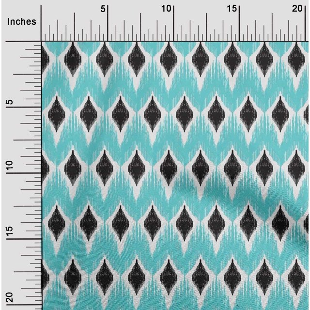 oneOone Viscose Chiffon Fabric Geometric Ikat Print Sewing Fabric BTY 42 Inch Wide