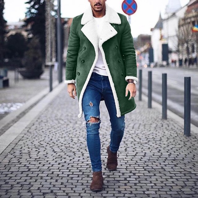 EGNMCR Jackets for Men Men Winter Warm Turndown Neck Softshell for Windproof Soft Coat Jacket