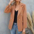 thumbnail image 2 of Pompotops Blazer à Manches Longues pour Femmes, Couleur Unie, Mode, Col à Revers, Petit, Liquidation, 2 of 6