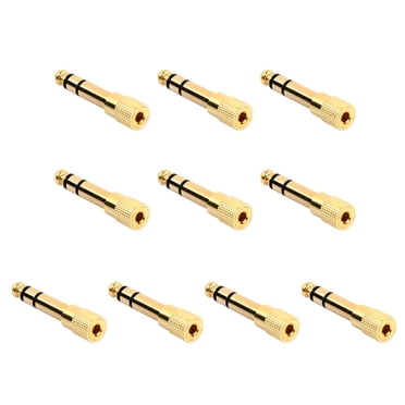 10Pcs 6.35mm 1/4'' Male to 3.5mm 1/8'' Female Stereo Headphone Audio Adapter Converter Gold Plated