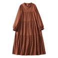 thumbnail image 2 of Ovzne Robes d'Été pour Femmes 2025 Robe Femme Robe à Manches Longues Ample Imprimée à Pois Robe Femme à Manches Longues Imprimée Liquidation, 2 of 7