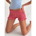 thumbnail image 2 of SUNSIOM Women's Shirred Shorts Casual Elastic Waist Solid Color Ruffled Short Pants for Summer, 2 of 7