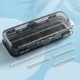 thumbnail image 1 of Transparent Double Layer Pencil Case With Lid 4 Removable Ruler Inserts Multi Compartment Storage Organizer For School Office Art Supplies Hzhnb | Plastic, Black, 1 of 8