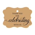 thumbnail image 1 of 100 Pcs Custom Paper Tags Thank You For Celebrating Wedding Favor Gift Hang Tags, 1 of 1