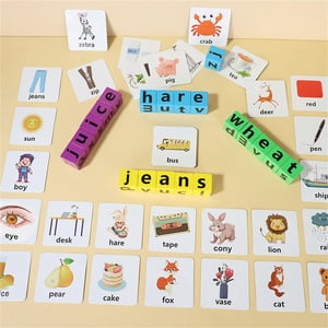 LSLJS Crossword Puzzle, Matching Letter Game Jouets pour enfants, Spelling Words Matching letter Puzzles Jeux Jouets, Alphabet Cartes Flash Jouets et Apprentissage Jeux Spelly Words