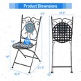 thumbnail image 3 of Costway Set of 2 Mosaic Chairs for Patio with Decorative Backrest Heavy-Duty Frame, 3 of 8
