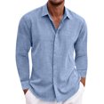 thumbnail image 1 of TIMIFIS Chemises Décontractées pour Hommes à Boutons, Mode d'Automne, Manches Longues, Col Rabattu, Blouse, Nouvelles Chemises Habillées Régulières Unies, 1 of 5