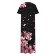 thumbnail image 4 of Ovzne Robes d'Été pour Femmes Robe pour Femme Robe Unie Ample Décontractée Mode Robe à Manches Longues pour Femmes Robe à Col à Manches Longues Grande Taille Robe Maxi à Manches Longues Imprimée Liquidation, 4 of 6