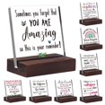 thumbnail image 1 of Desk Decorative Sign with Wood Stand Clear Print Cartoon Butterfly Pattern  Positive Plaque  Acrylic Inspirational Quote  Clear Desk Decorative Sign for Home Office Decor, 1 of 8