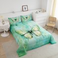 thumbnail image 4 of Erosebridal Ensemble de Literie Papillon Aquarelle Vert Grand, Couette Animal Mignon, Réversible 3 Pcs, 4 of 8