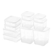 Rbaofujie 10 Pcs Airtight Food Storage Container Set - BPA Free Clear Plastic Kitchen and Pantry Organization Meal Prep Lunch Container
