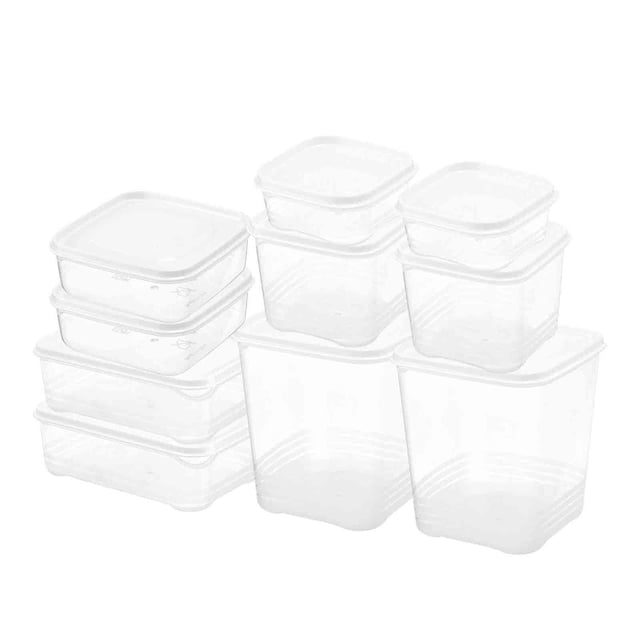 Rbaofujie 10 Pcs Airtight Food Storage Container Set - BPA Free Clear Plastic Kitchen and Pantry Organization Meal Prep Lunch Container