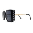 thumbnail image 4 of Womens Oversized Rectangle Butterfly Fashion Designer Sunglasses All Black, 4 of 4