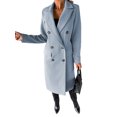 thumbnail image 1 of MAWCLOS Ladies Classic Solid Color Outwear Holiday Lapel Pea Coats Sky Blue 2XL, 1 of 3