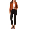 thumbnail image 2 of INSPIRE CHIC Veste Blazer Courte Sans Col pour Femme, de Travail/bureau/affaires Décontracté, 2 of 6