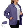 thumbnail image 4 of Women's Rain Jacket 2025 - Waterproof Lightweight Hooded Windbreaker Packable with Pockets, 4 of 8