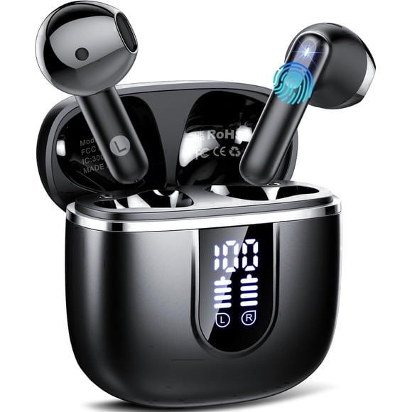 Wireless Earbuds, Bluetooth Ear Buds 5.4 Mini Hifi Stereo with 4 Enc Noise Cancelling Mics Wireless Headphones, 40H in Ear Earphones, Usb C, IP7 Waterproof Bluetooth Headphones for Sports, Workout