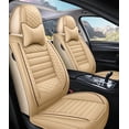 thumbnail image 2 of Maidao Car Seat Covers Leather Full Set for Infiniti for QX70 2003-2017 5 Seats Front Rear Cushion Protector with Headrest Beige, 2 of 8