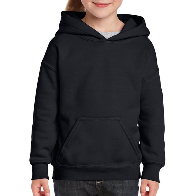 Heavy Blend Youth Hooded Sweatshirt, M, Black