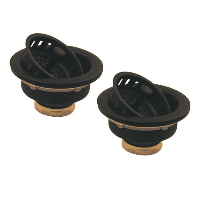 Westbrass D2145-62 Two Post Style Large Kitchen Basket Strainers in Matte Black
