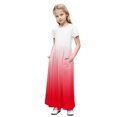 thumbnail image 1 of Rbaofujie Robe Longue Décontractée à Fleurs pour Filles, Manches Courtes, Robes de Vacances avec Poches, 1 of 9