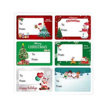 SDNall Christmas Gift Bags, Christmas Gift Tags, Large Christmas Gift Bags, Christmas Gift Tag Stickers 6 Piece of 2.3 Inches Long X 1.6 Inches Wide Merry Christmas Name From Sticker Labels