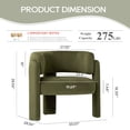 thumbnail image 4 of MALOL Ensemble de 2 Fauteuils d'Appoint en Velours, Fauteuils d'Appoint Modernes et Doux, Fauteuils Latéraux Confortables avec Accoudoirs pour Salon, Vert, 4 of 13
