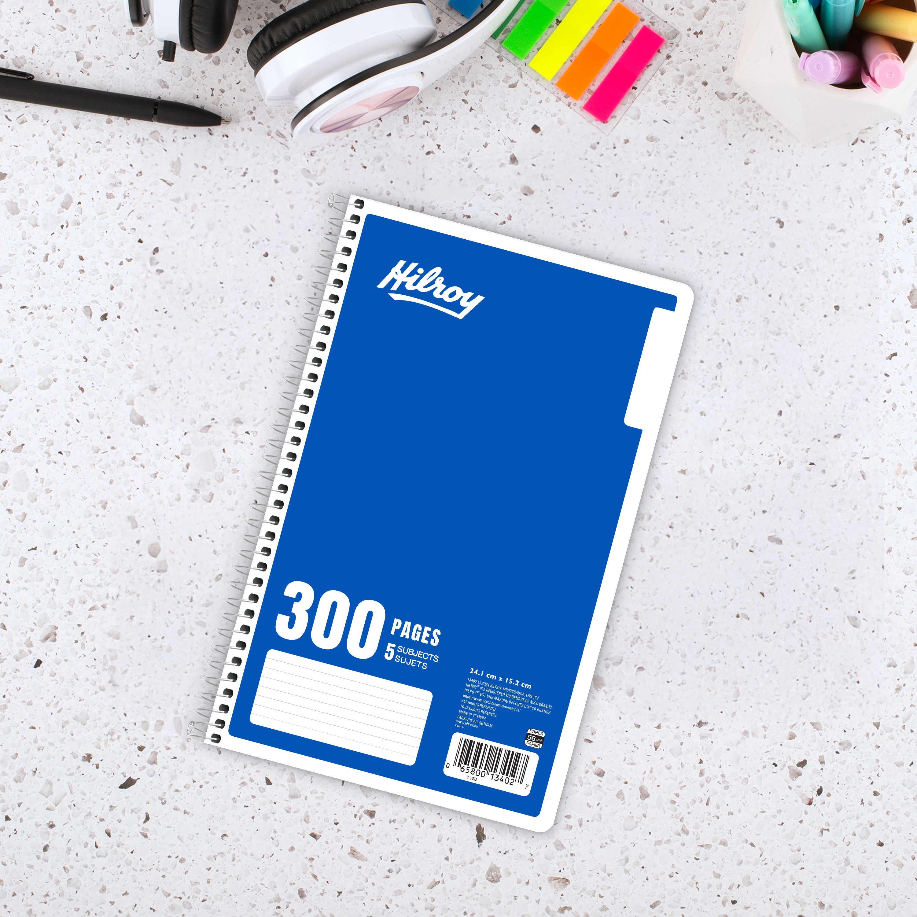 Hilroy® Cahier 5 sujets 300 pages, bleu foncé