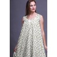 thumbnail image 3 of Bimba White7 Floral Roses & Ranunculus Mi-Mollet Vêtement de Nuit Femme Coton Imprimé Sans Manches Robe de Nuit Maxi Grande, 3 of 6