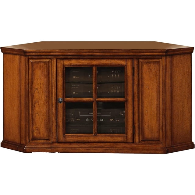 Leick Furniture Meuble Télé d'Angle de 46 Pouces en Fini Chêne Bruni