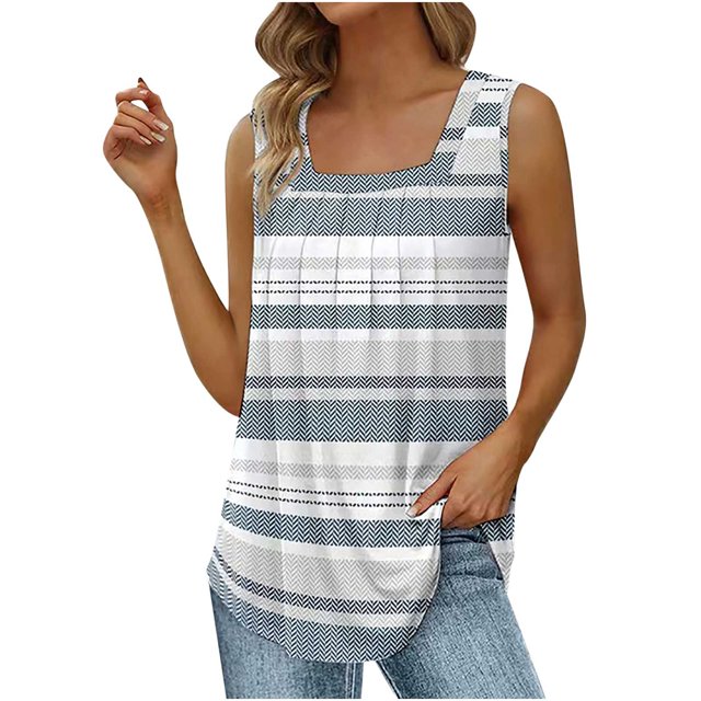 Birdeem T-Shirt Ample Confortable Sans Manches à Col en V Imprimé pour Femmes, Blouse Décontractée, Hauts