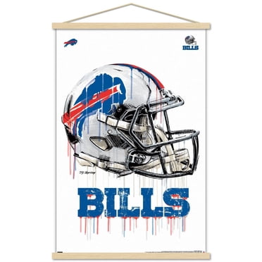 NFL Buffalo Bills - Drip Helmet 20 Wall Poster with Magnetic Frame, 22.375" x 34"
