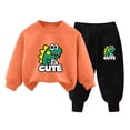 thumbnail image 2 of Pisexur Ensemble de Vêtements d'Automne pour Bébés Filles Garçons 2 Pcs Mode Décontractée Imprimé Mignon Manches Longues Col Rond Chandails en Molleton et Pantalons de Survêtement Ensemble de Survêtement pour Enfants Filles Garçons 3-8 Ans, 2 of 4