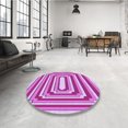 thumbnail image 4 of Ahgly Company Machine Washable Indoor Rectangle Transitional Neon Pink Area Rugs, 5' x 7', 4 of 7