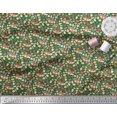 thumbnail image 2 of Soimoi Polyester Crepe Fabric Leaves & Fox Face Cartoon Fabric Prints by Yard 52 Inch Wide, 2 of 3