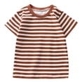 thumbnail image 1 of T-shirts à Col Rond à Rayures à Manches Courtes pour Filles, Hauts d'Été pour Adolescentes, Jolis Chandails pour Filles 4-5 Ans, Vêtements pour Filles, 1 of 7