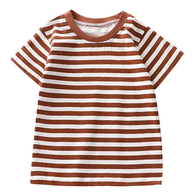 T-shirts à Col Rond à Rayures à Manches Courtes pour Filles, Hauts d'Été pour Adolescentes, Jolis Chandails pour Filles 4-5 Ans, Vêtements pour Filles