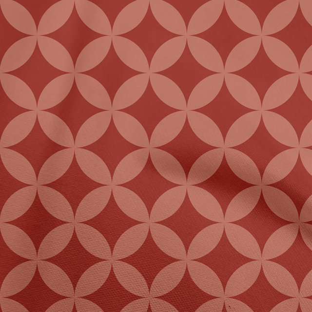 oneOone Cotton Jersey Red Fabric Geometric Sewing Craft Projects Fabric Prints By Yard 58 Inch Wide