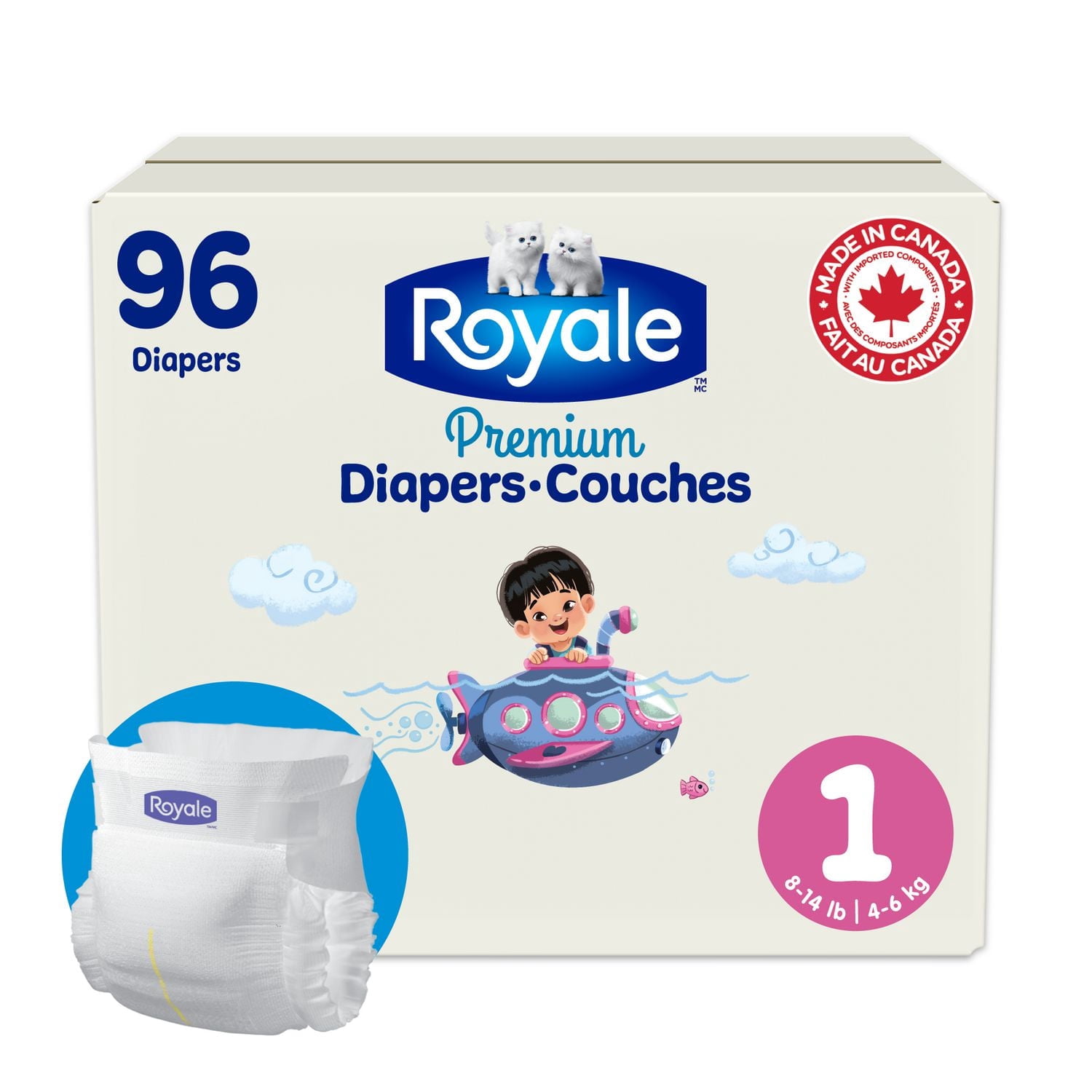 Royale Premium Diapers, Super Pack, Disposable Baby Diapers